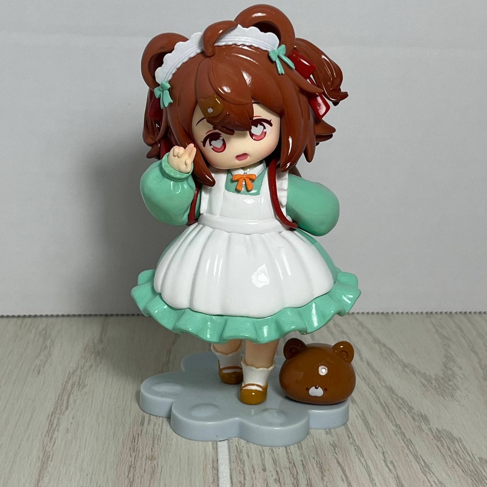 Coco Little Girl Series Coco Maid Figure Anime Girl Green Red Apron Teddy Bear
